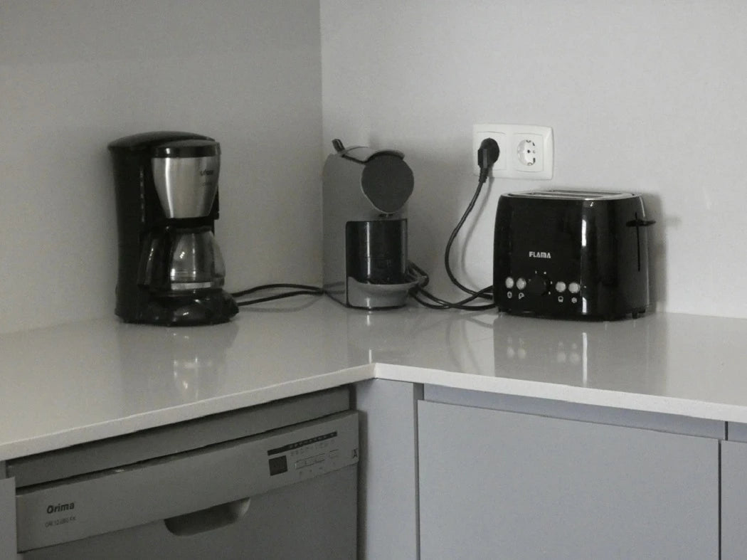 Silestone White North kitchen countertops with glossy finish and clean edges — engineered quartz countertops fabricated and installed by Signature Stone LV