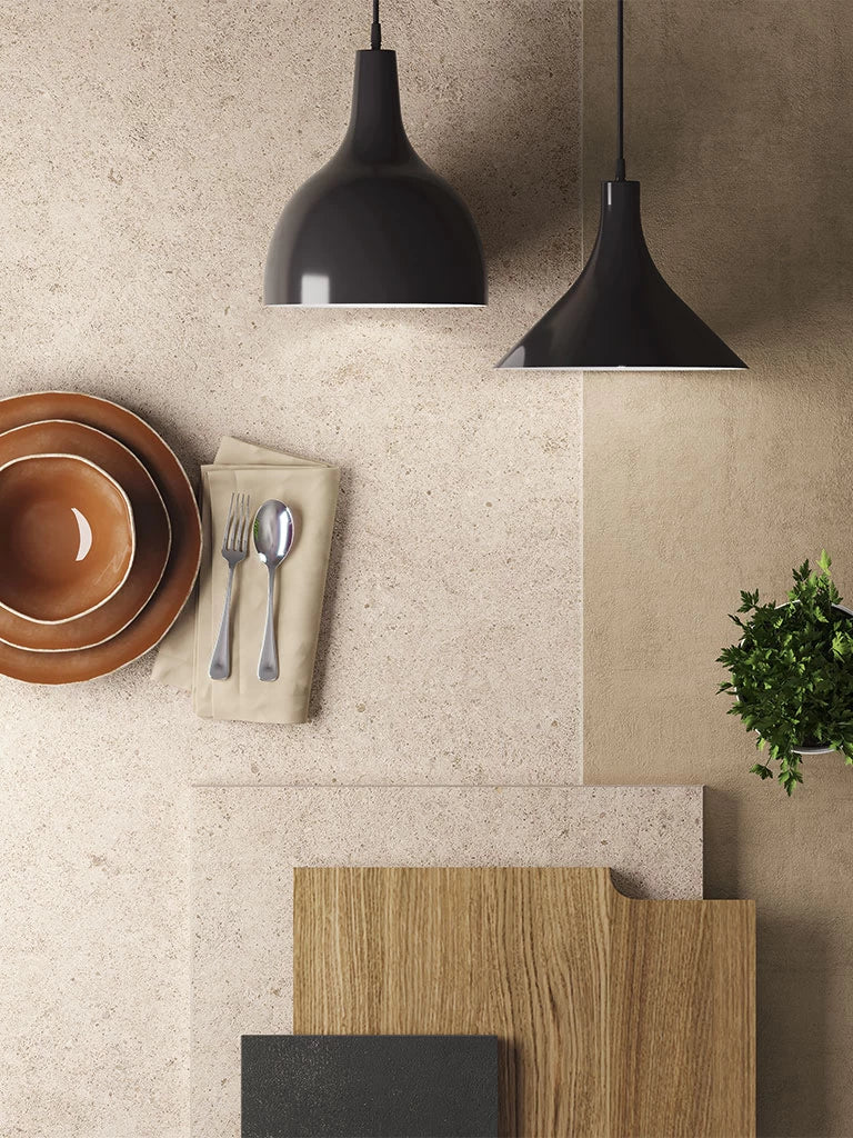 Boost Stone Ivory quartz surface with warm beige tones and subtle speckled pattern — ideal for custom countertops fabricated and installed by Signature Stone LV
