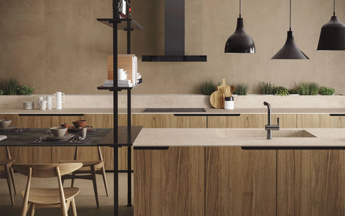 Boost Stone Ivory kitchen surfaces with neutral tones and smooth finish — custom countertops fabricated and installed by Signature Stone LV