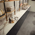 Calacatta Imperiale marble bathroom vanity with white veining and polished finish — luxury stone countertops installed by Signature Stone Las Vegas