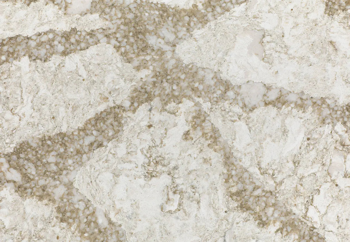 Beaumont quartz surface with cream and beige marbled veining and smooth polished finish — elegant stone countertops installed by Signature Stone Las Vegas