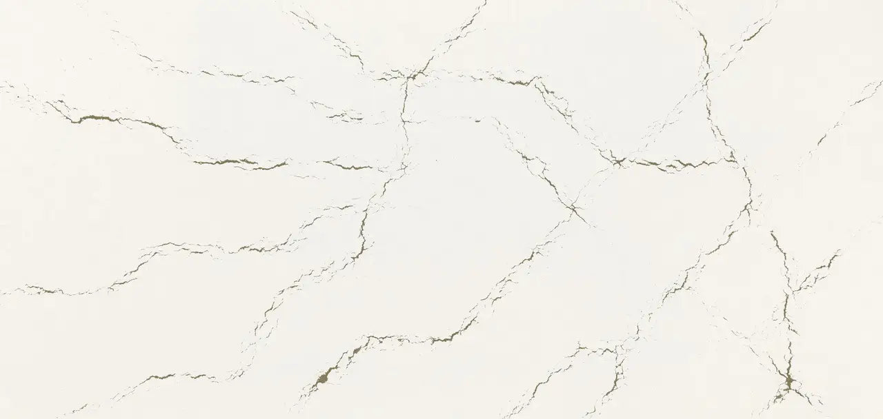 Berkshire Brass quartz slab with satin finish and delicate veining — premium countertop fabrication by Signature Stone Las Vegas