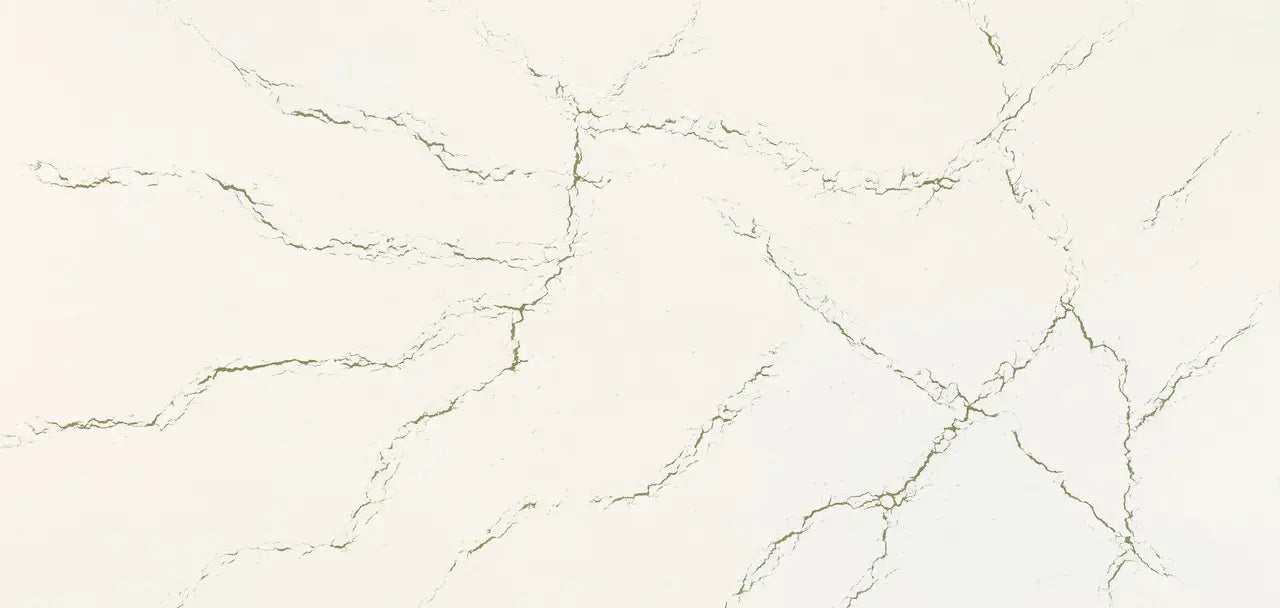 Berkshire Brass quartz slab with cream base and gold veining — premium stone countertops installed by Signature Stone Las Vegas