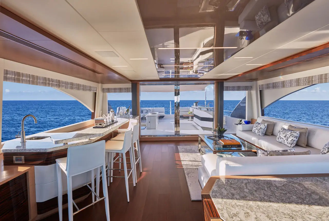 Berwyn granite yacht kitchen countertops with polished finish and curved edges — premium stone countertops installed by Signature Stone Las Vegas