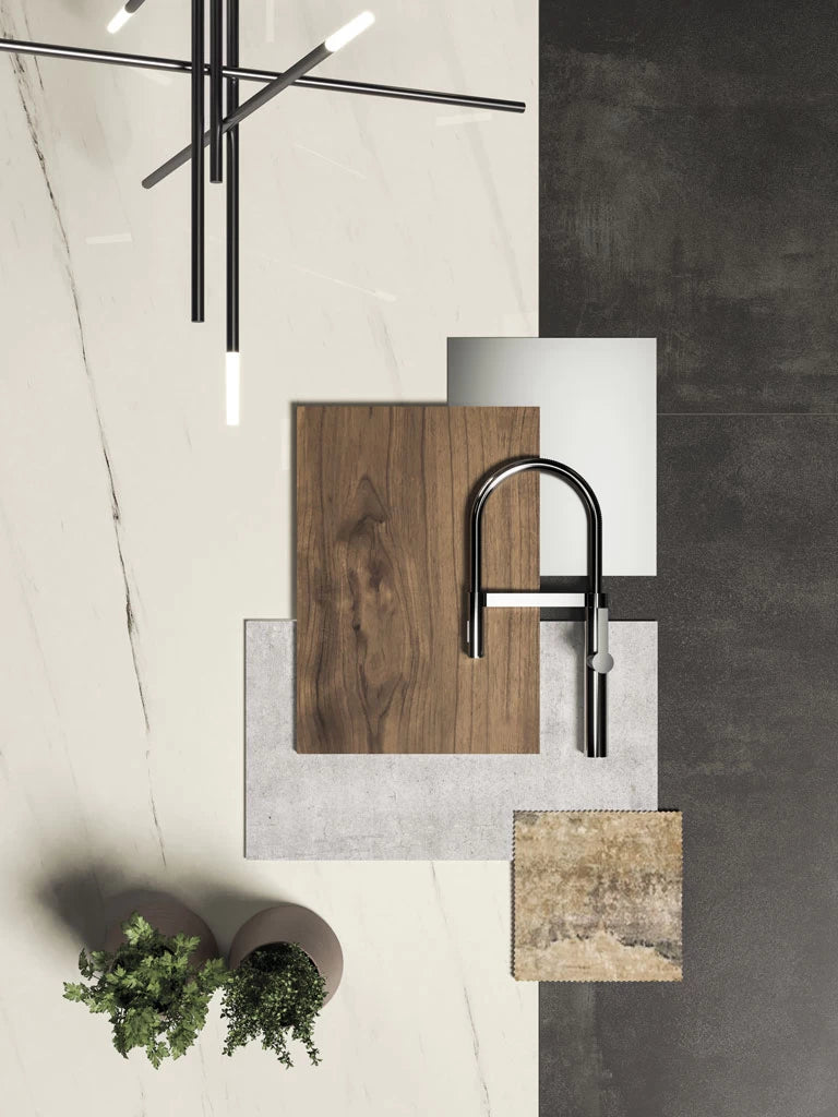 Bianco Dolomite bathroom vanity with white veined finish and modern black faucet — premium stone countertops installed by Signature Stone Las Vegas