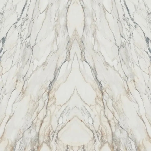 Borghetto marble surface with dramatic white and gray veining in book-matched pattern — custom countertops fabricated and installed by Signature Stone LV