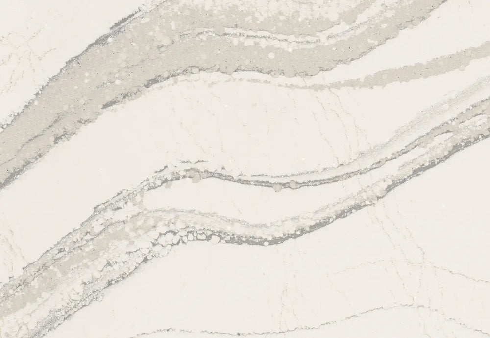 Brittanicca marble surface with flowing white and gray veining patterns — custom countertops fabricated and installed by Signature Stone LV