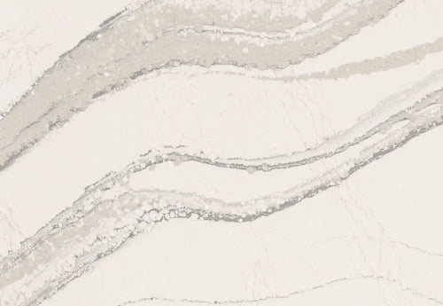 Brittanicca marble surface with flowing white and gray veining patterns — custom countertops fabricated and installed by Signature Stone LV