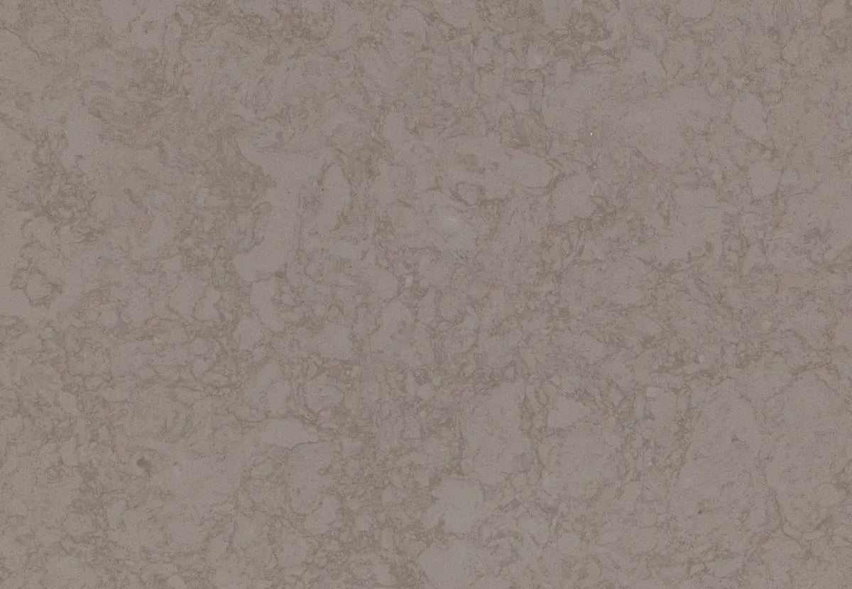 Brookvale quartz surface featuring warm taupe tones with subtle marbled veining and smooth matte finish — custom countertops fabricated and installed by Sign...