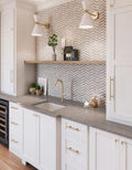 Quartz kitchen countertops with gray finish and undermount sink — elegant stone countertops installed by Signature Stone Las Vegas