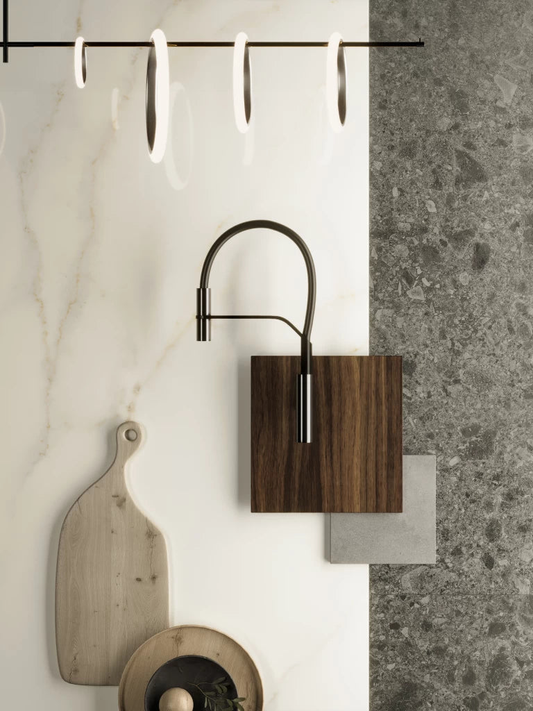 Calacatta Apuano marble backsplash with white veining and polished finish — custom countertops fabricated and installed by Signature Stone LV