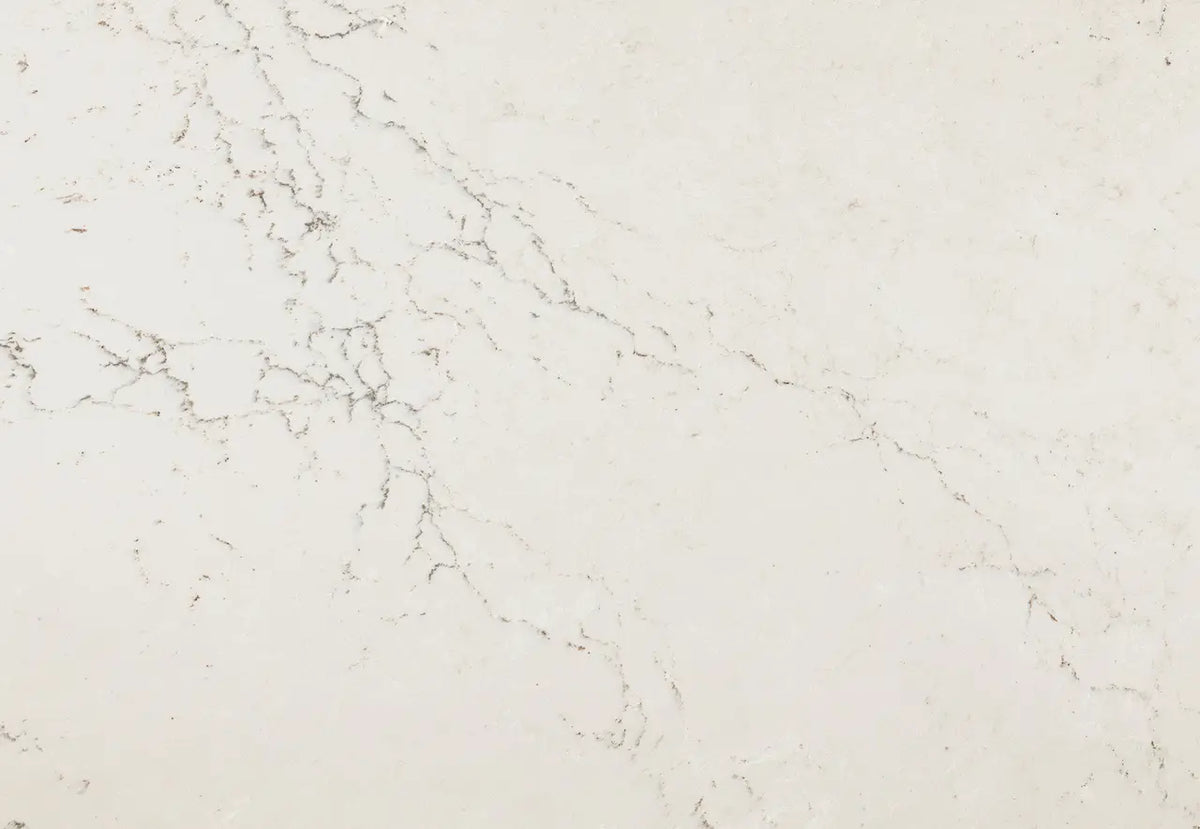Quartz Colton slab with soft white base and delicate gray veining — elegant stone countertops installed by Signature Stone Las Vegas