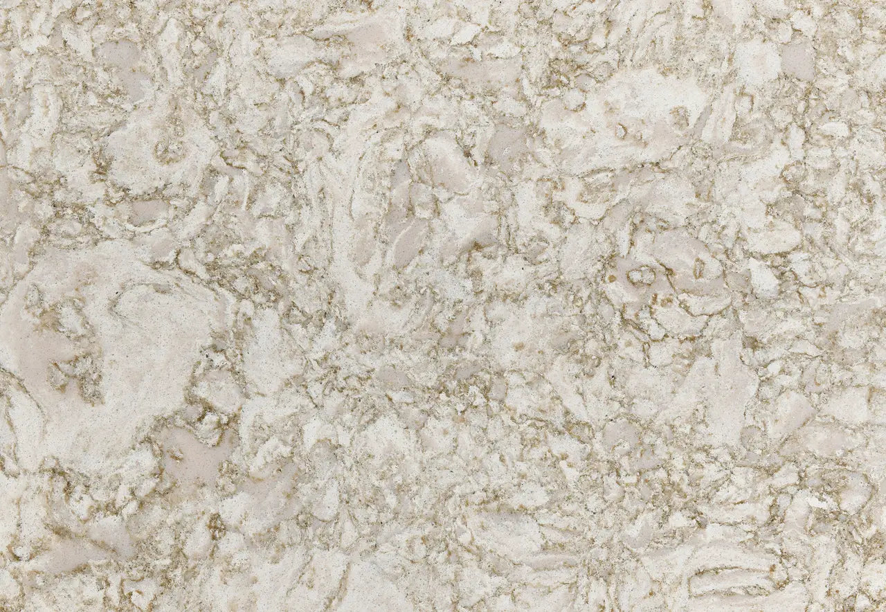Crowndale limestone surface with cream and beige fossil patterns and natural veining — elegant stone countertops installed by Signature Stone Las Vegas