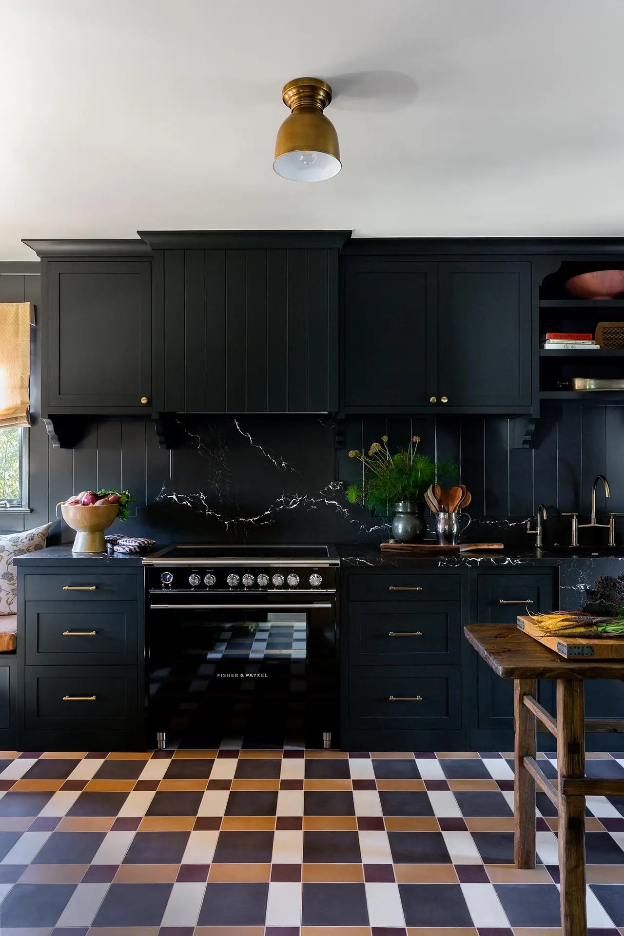 Delamere kitchen countertops with dramatic black marble veining and polished finish — premium stone countertops installed by Signature Stone Las Vegas