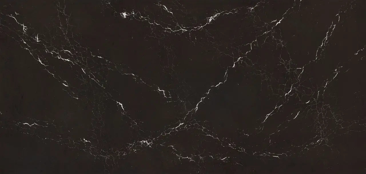 Dark marble slab with white veining and polished finish — premium countertop fabrication by Signature Stone Las Vegas