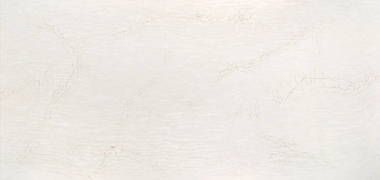 Delgatie quartz surface with subtle white and gray veining and polished finish — premium countertop fabrication by Signature Stone Las Vegas