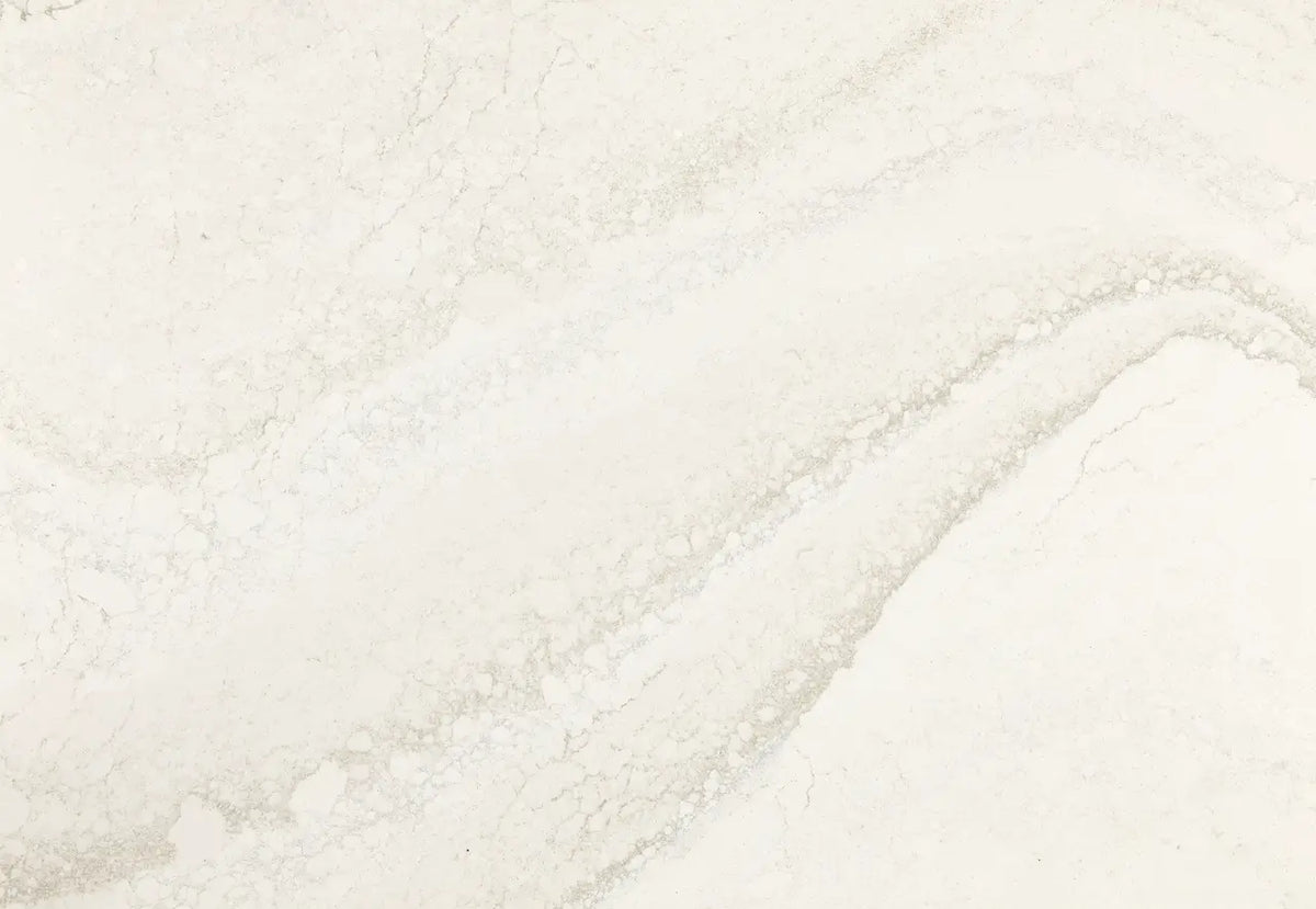Everleigh quartz countertop surface with soft cream background and subtle gray veining — elegant stone countertops installed by Signature Stone Las Vegas