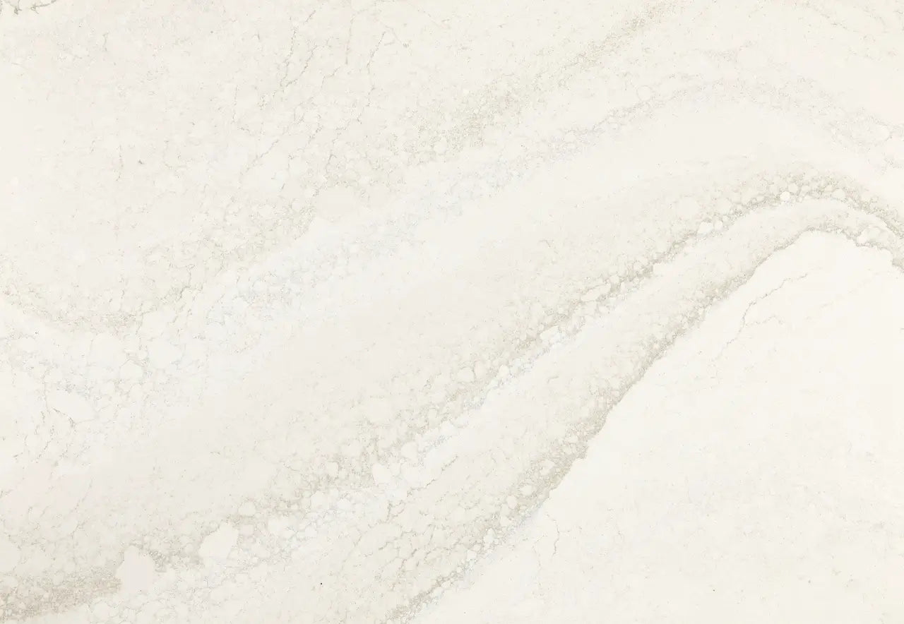 Everleigh quartz countertop surface with soft cream background and subtle gray veining — elegant stone countertops installed by Signature Stone Las Vegas