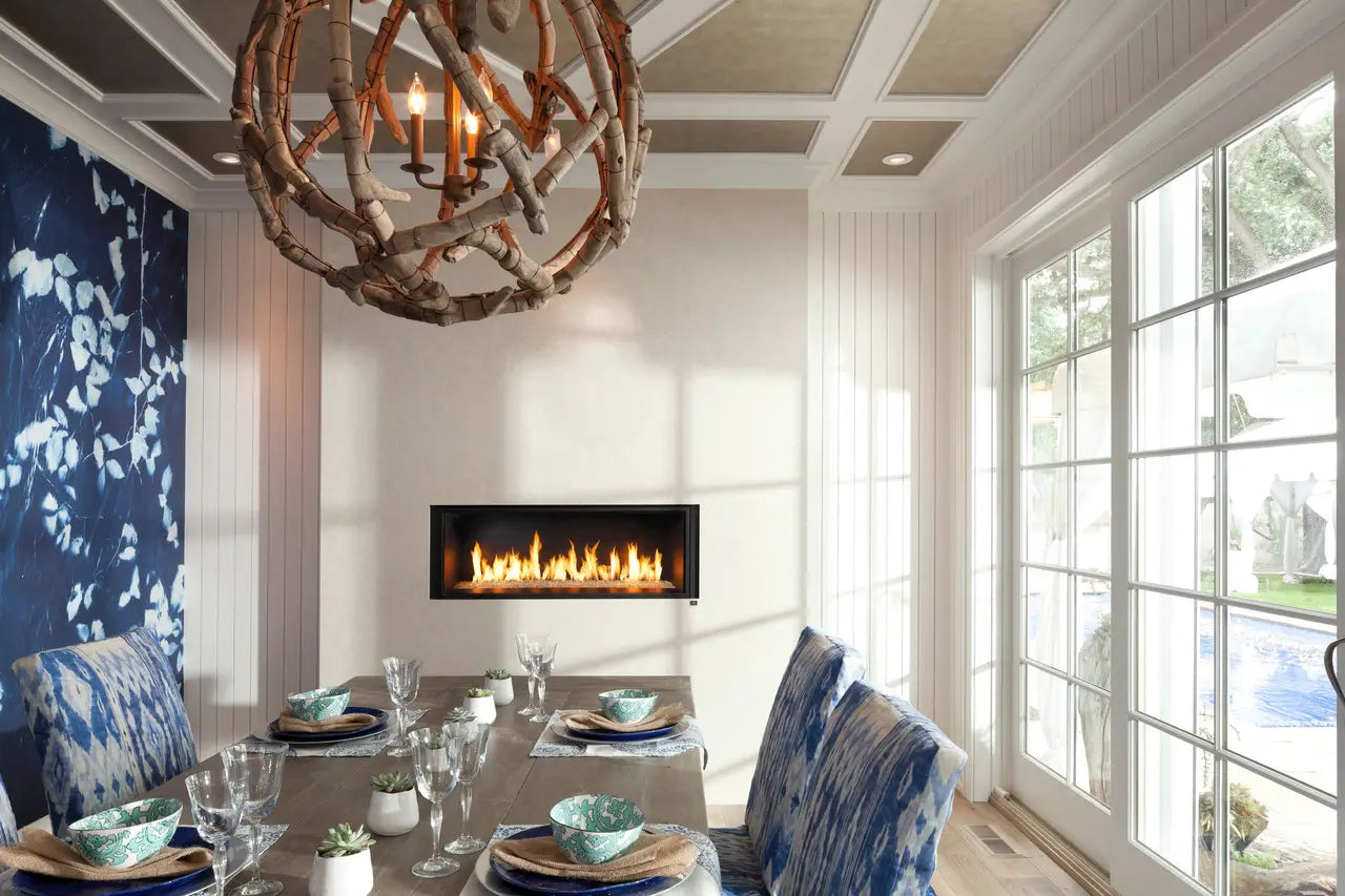 Gray stone countertops with smooth finish in elegant dining room — premium stone countertops installed by Signature Stone Las Vegas