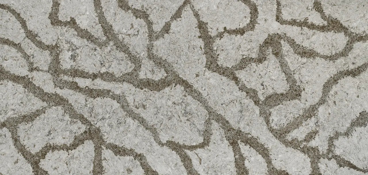 Galloway stone slab with cream background and dark gray veining pattern — custom countertops fabricated and installed by Signature Stone LV