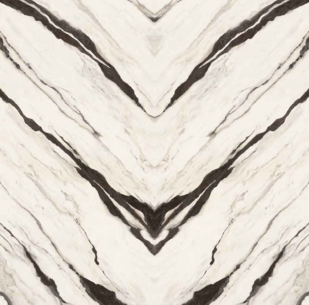 Glacier White marble surface with dramatic gray veining and book-matched pattern — custom countertops fabricated and installed by Signature Stone LV