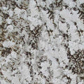 Close-up of polished granite countertop surface with white, gray, and black natural stone pattern