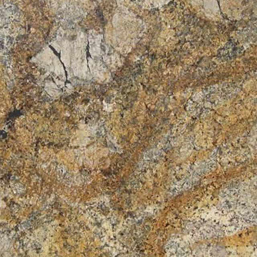 Mascarello granite countertop slab with gold, brown, and gray veining pattern