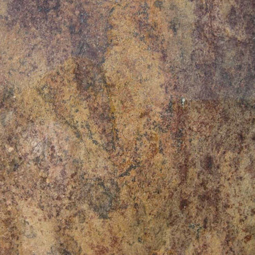 Polished red Montana granite slab with natural brown and gold veining, ideal for countertops