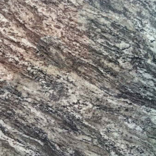 granite countertop slab with natural rocky brown and gray veining