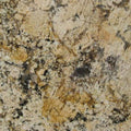 Solarius granite countertop slab with golden, cream, and black natural stone pattern