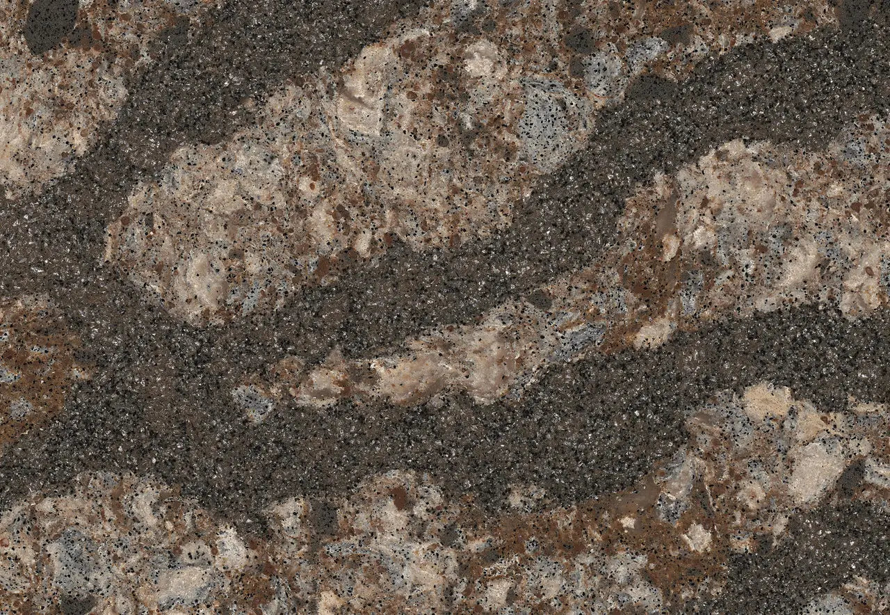 Harlech stone surface with speckled gray and beige pattern featuring natural veining — ideal for custom countertops fabricated and installed by Signature Sto...