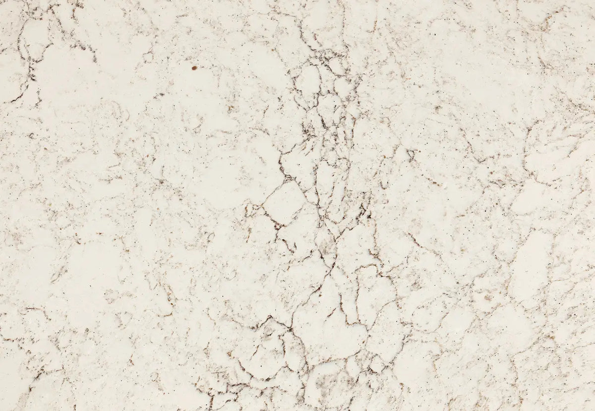 Haydon quartz slab with cream base and subtle brown veining — elegant stone countertops installed by Signature Stone Las Vegas