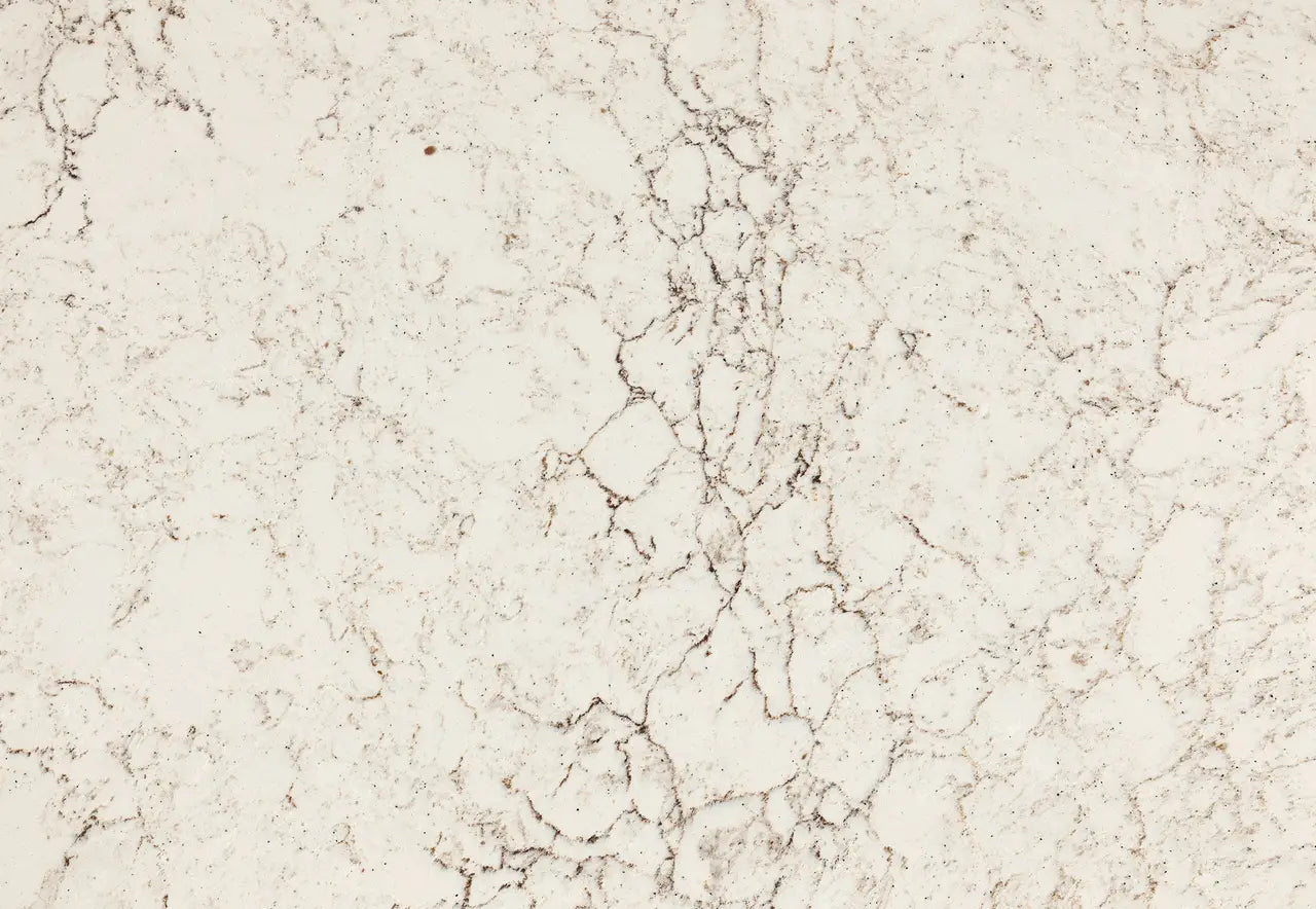 Haydon quartz slab with cream base and subtle brown veining — elegant stone countertops installed by Signature Stone Las Vegas