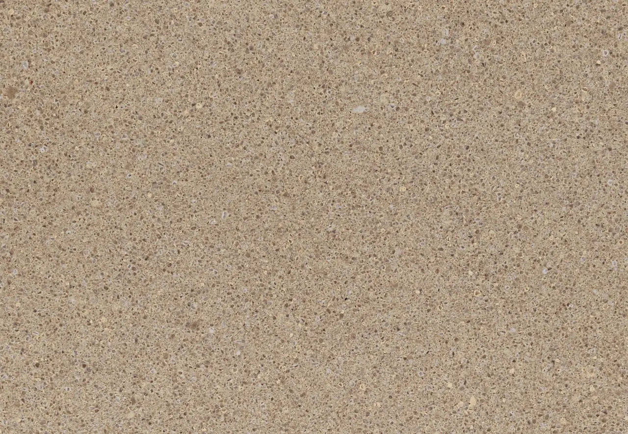 Quartz Hyde Park slab with warm beige tone and fine speckled pattern — elegant stone countertops installed by Signature Stone Las Vegas