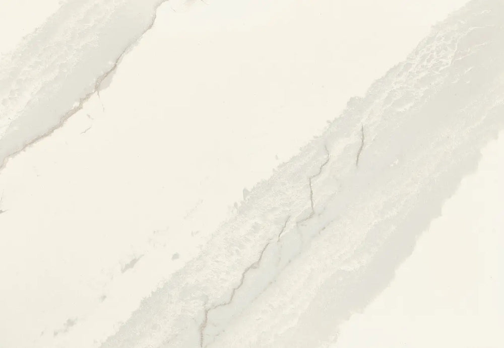 Quartz Inverness Swansea slab with soft white background and subtle gray veining — custom countertops fabricated and installed by Signature Stone LV