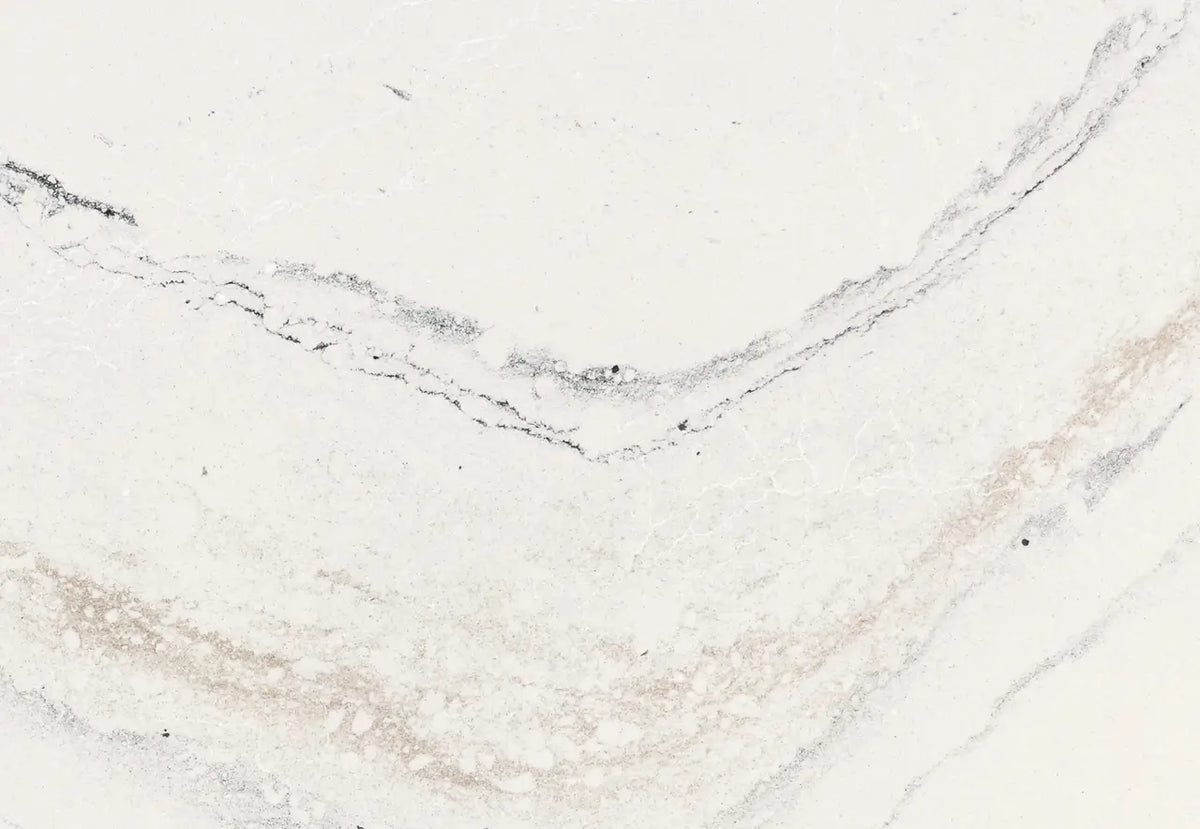 Lakedale marble surface featuring elegant white background with subtle gray veining and natural stone patterns — custom countertops fabricated and installed ...