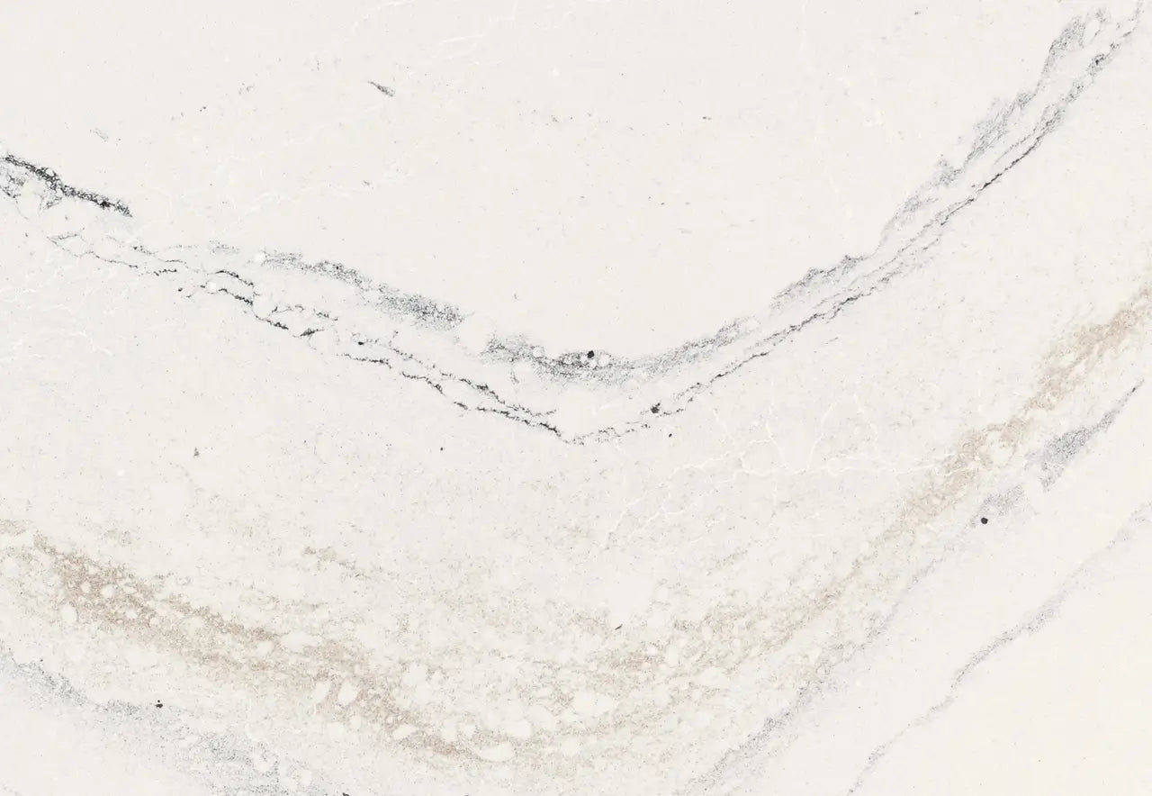 Lakedale marble surface featuring elegant white background with subtle gray veining and natural stone patterns — custom countertops fabricated and installed ...