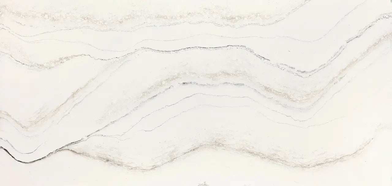Lakedale quartz surface with flowing white and gray veining in polished finish — elegant stone countertops installed by Signature Stone Las Vegas