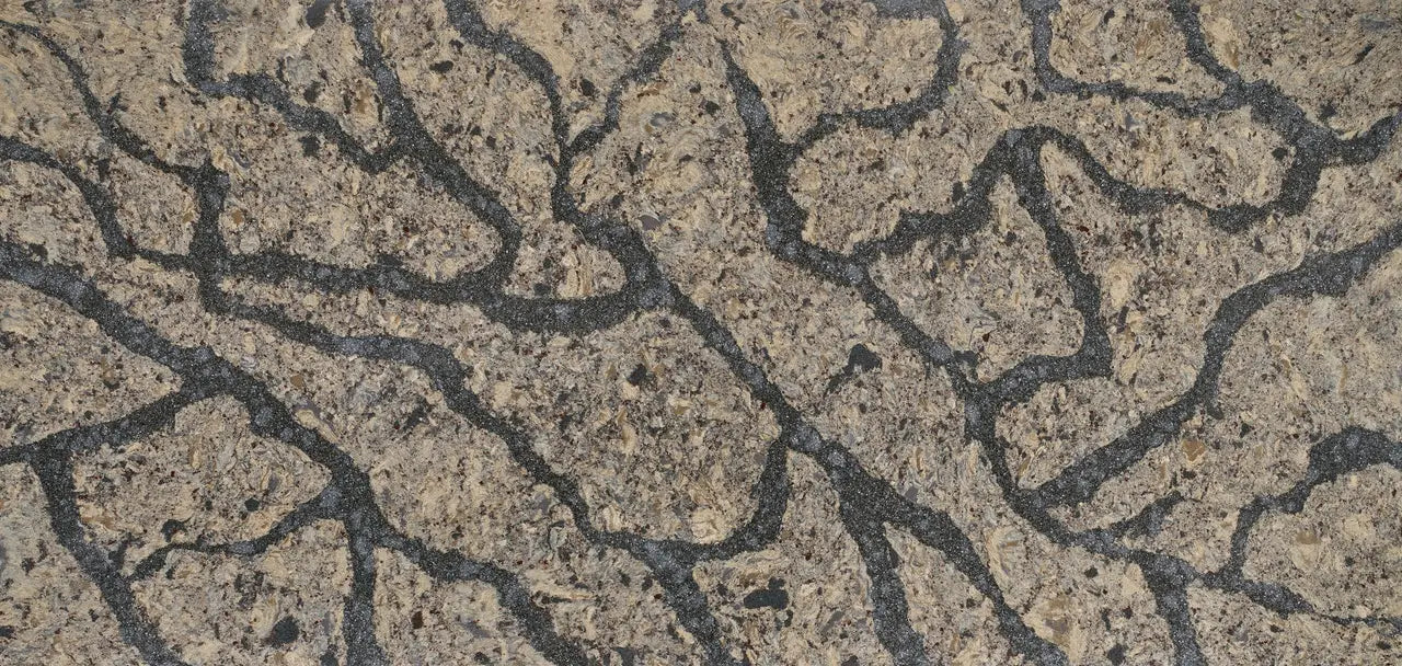 Langdon natural stone surface with beige background and dark gray veining pattern — premium stone countertops installed by Signature Stone Las Vegas