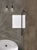 Grey marble bathroom vanity with white veining and polished finish — elegant stone countertops installed by Signature Stone Las Vegas