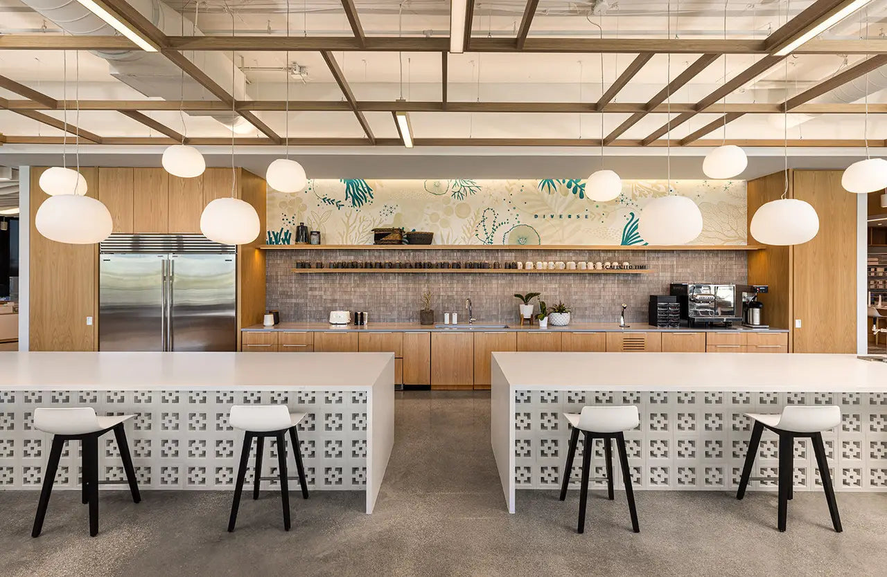Minnesota Snow quartz kitchen island countertops with clean white finish and modern edge detail — premium stone countertops installed by Signature Stone Las ...