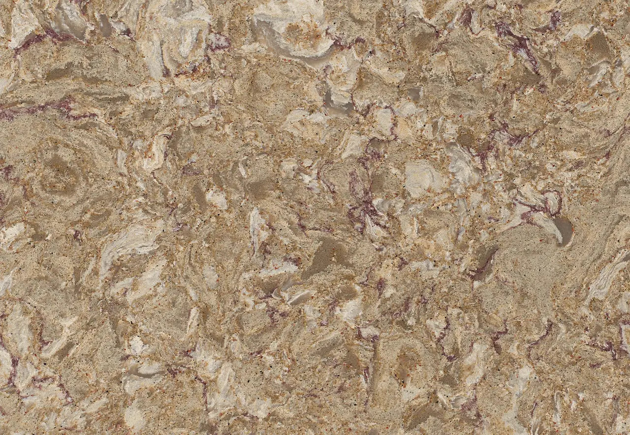 Nevern stone surface with warm beige and purple veining in polished finish — ideal for custom countertops fabricated and installed by Signature Stone LV