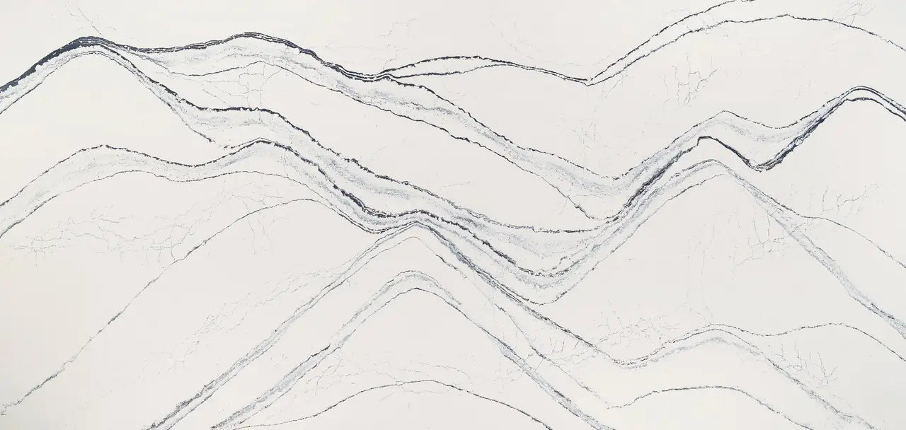 Portrush quartz slab with flowing gray and white veined patterns and polished finish — elegant stone countertops installed by Signature Stone Las Vegas