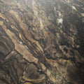 Quartzite Black Fantasy brushed surface with flowing golden and dark brown veining patterns — premium quartz countertops installed by Signature Stone Las Vegas