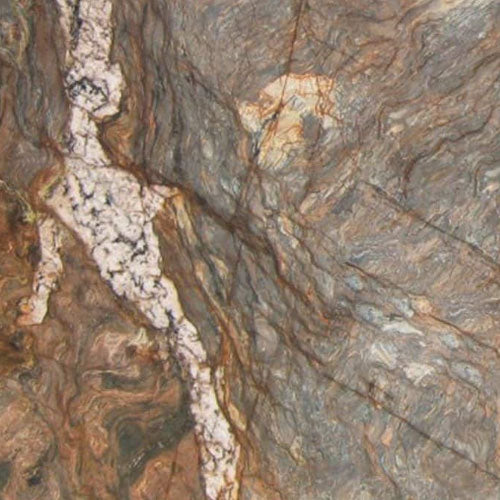 Quartzite Fusion slab surface showing dramatic gray and white veining with golden accents — quartz countertops installed by Signature Stone Las Vegas