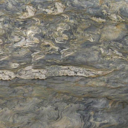 Quartzite Fusion slab with swirled gray and beige patterns in flowing natural veins — quartz countertops installed by Signature Stone Las Vegas