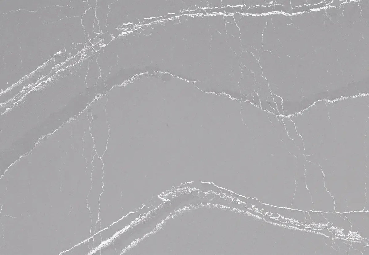 Marble slab with elegant gray background and white veining throughout — premium stone countertops installed by Signature Stone Las Vegas