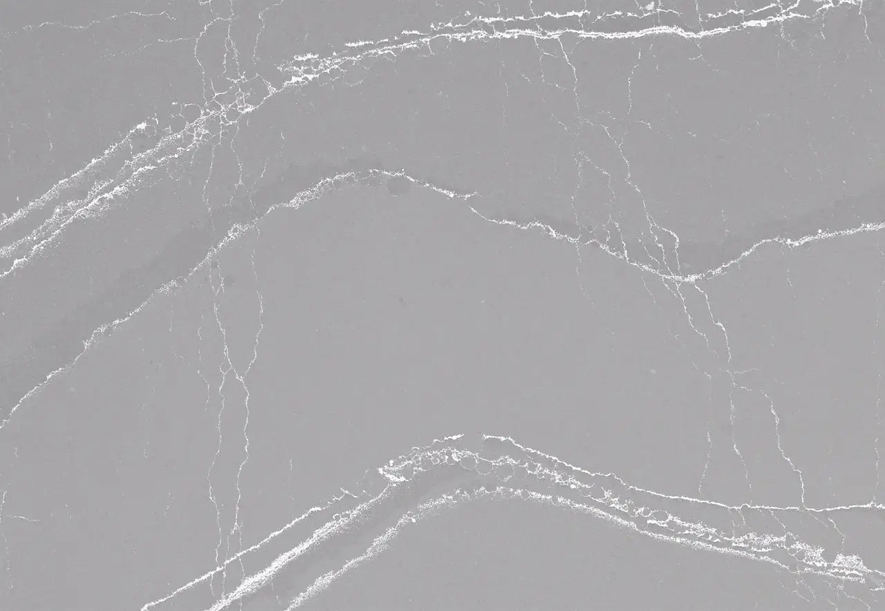 Marble slab with elegant gray background and white veining throughout — premium stone countertops installed by Signature Stone Las Vegas