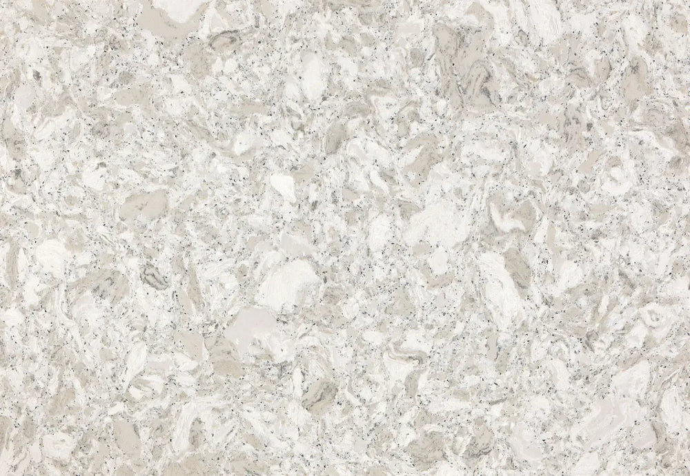Sandgate stone surface featuring light beige and cream tones with fossil-like patterns — ideal for custom countertops fabricated and installed by Signature S...
