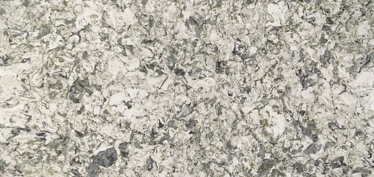 Sherwood granite surface with intricate gray and cream veining patterns and mottled texture — professional countertop fabrication by Signature Stone Las Vegas